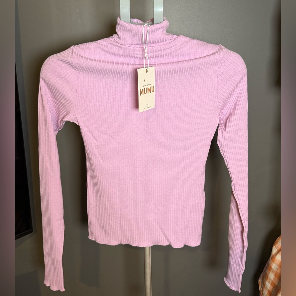 NWT Show Me Your MuMu Lilac Ribknit Turtleneck